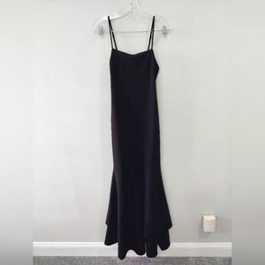 Lulu's Formal Dress Small black mermaid cut flare at knee adjustable straps